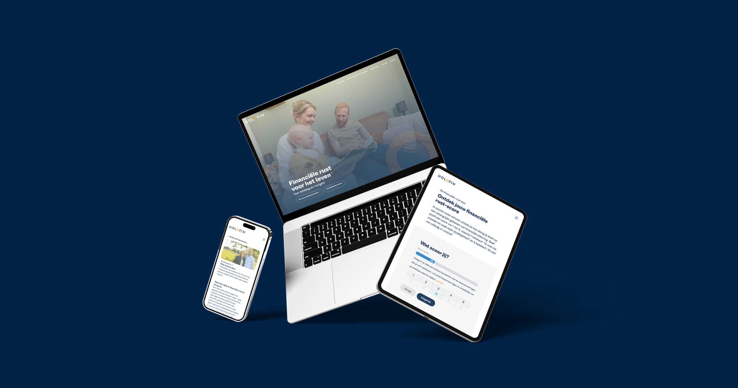 Nieuwe website gemaakt door Buro Bedenkt voor klant Holofin, eigenaar: Tom Oude Avenhuis.